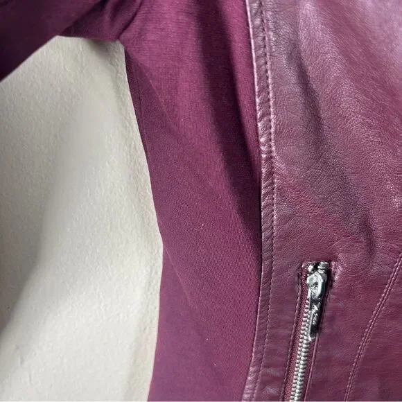 INC International Concepts Deep Burgundy Leather Jacket - Picture 5 of 8